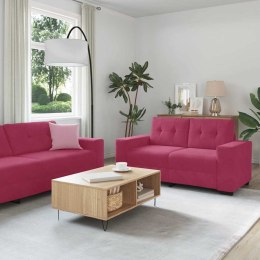 VidaXL Sofa 3 pcs Czerwony Wiatr Tkanina lniana