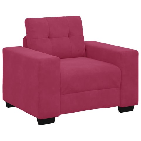 VidaXL Sofa 3 pcs Czerwony Wiatr Tkanina lniana
