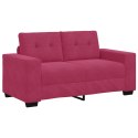 VidaXL Sofa 3 pcs Czerwony Wiatr Tkanina lniana