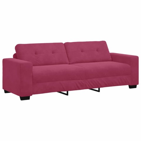 VidaXL Sofa 3 pcs Czerwony Wiatr Tkanina lniana
