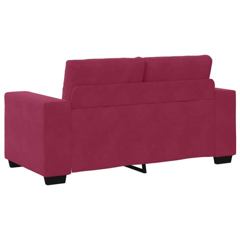 VidaXL Sofa 3 pcs Czerwony Wiatr Tkanina lniana