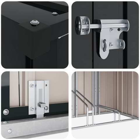 SHED NA ROWER 3 SZT. ANTRACYT 215X206X157CM METAL