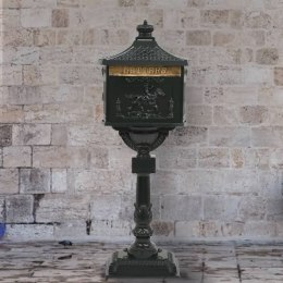 SKRZYNKA NA LISTY NA SŁUPKU W STYLU VINTAGE ALUMINIUM ZIELONA