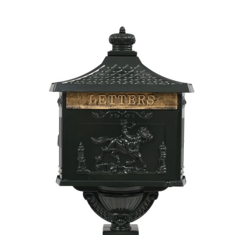 SKRZYNKA NA LISTY NA SŁUPKU W STYLU VINTAGE ALUMINIUM ZIELONA