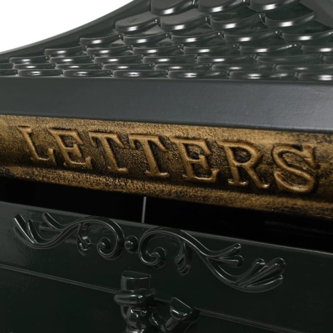 SKRZYNKA NA LISTY NA SŁUPKU W STYLU VINTAGE ALUMINIUM ZIELONA