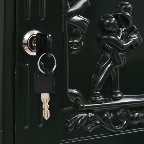 SKRZYNKA NA LISTY NA SŁUPKU W STYLU VINTAGE ALUMINIUM ZIELONA