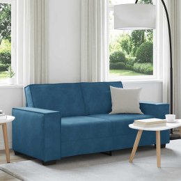 VidaXL Sofa 2-osobowa, niebieski, 140 cm, tapicerowana aksamitem