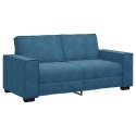 VidaXL Sofa 2-osobowa, niebieski, 140 cm, tapicerowana aksamitem