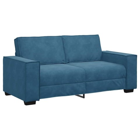 VidaXL Sofa 2-osobowa, niebieski, 140 cm, tapicerowana aksamitem