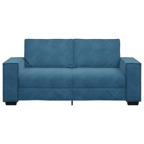 VidaXL Sofa 2-osobowa, niebieski, 140 cm, tapicerowana aksamitem