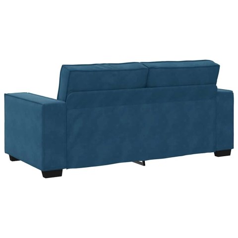 VidaXL Sofa 2-osobowa, niebieski, 140 cm, tapicerowana aksamitem