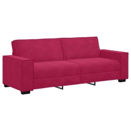 VidaXL Sofa 3-osobowa, winna czerwień, 180 cm, obita aksamitem