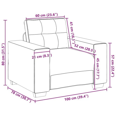 VidaXL Sofa Fotel Różowy 60 cm Aksamit