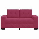 VidaXL | Sofa dwuosobowa | z poduszką czerwone wino Aksamit