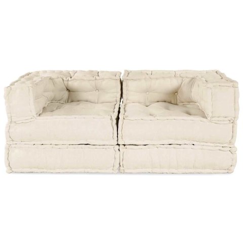 SOFA MODULARNA 2 SZT. KREMOWY 140X70X56CM TKANINA