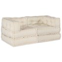 SOFA MODULARNA 2 SZT. KREMOWY 140X70X56CM TKANINA