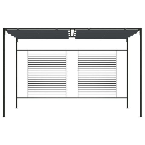 ALTANA OGRODOWA ZE ZWIJANYM DACHEM 4X3X23M ANTRACYTOWA