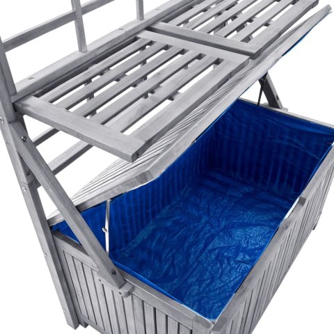 SKRZYNIA Z KRATKĄ 99X55X160CM SZARA DREWNO AKACJOWE