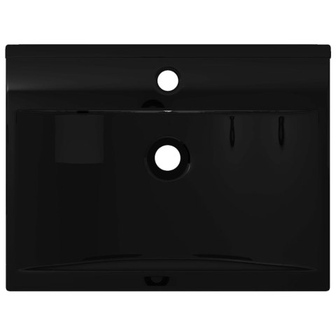 UMYWALKA PROSTOKĄTNA Z OTWOREM NA KRAN CZARNA 60X 46CM