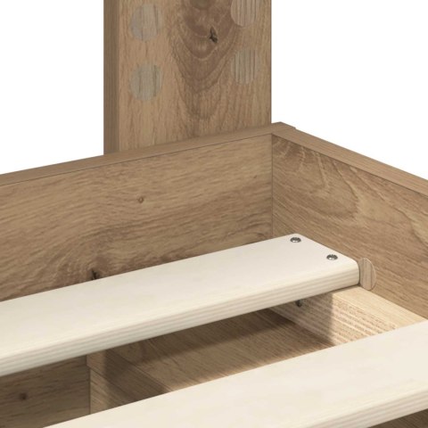 RAMKA ŁÓŻKA DĄB RZEMIEŚLNICZY 120X200CM LITE DREWNO SOSNOWE