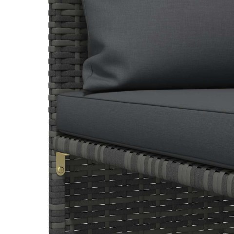 VidaXL 3-osobowa sofa ogrodowa z poduszkami, szara, polirattanowa