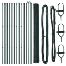 OGRODZENIE Z SŁUPKAMI ZIELONY 1.5X25M STAL POKRYTA PCV