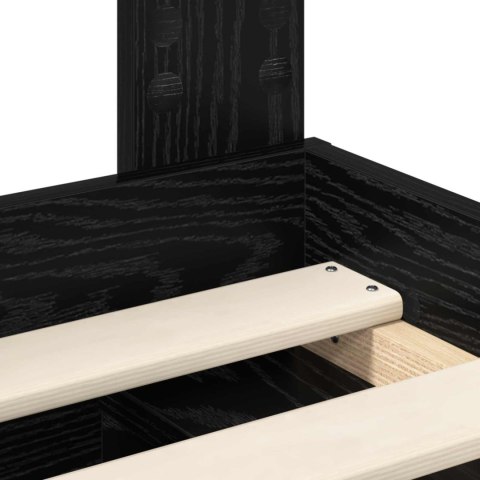 RAMKA ŁÓŻKA CZARNY 160X200CM LITE DREWNO SOSNOWE