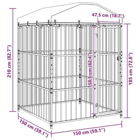 KOJEC DLA PSA Z ZADASZENIEM 150X150X210CM