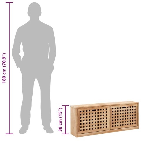 ŁAWKA ZE SCHOWKIEM NA BUTY 94X20X38 DREWNO ORZECHOWE