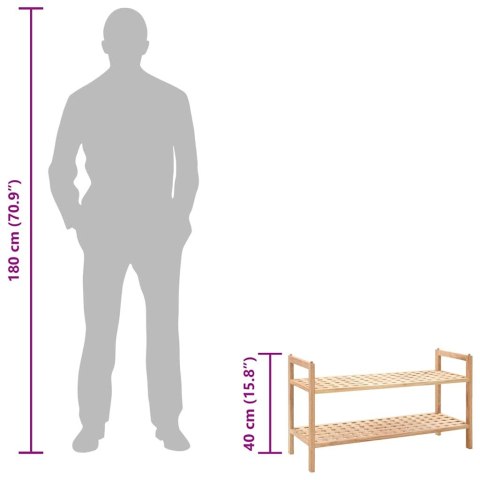 PÓŁKA NA BUTY Z DREWNA ORZECHA WŁOSKIEGO 69X 26X 40CM