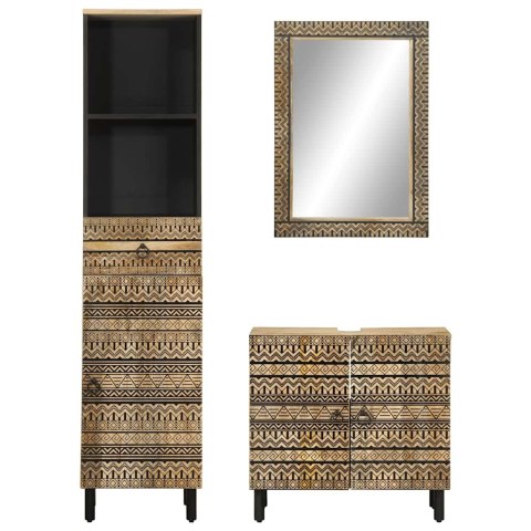 3-CZ. ZESTAW MEBLI ŁAZIENKOWYCH LITE DREWNO MANGO