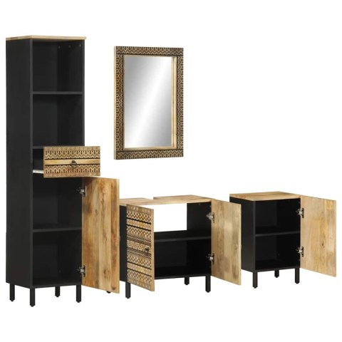 4-cz. zestaw mebli łazienkowych, lite drewno mango