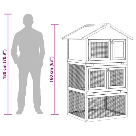 KLATKA DLA KRÓLIKÓW I MAŁYCH ZWIERZĄT 3 POZIOMY DREWNIANA