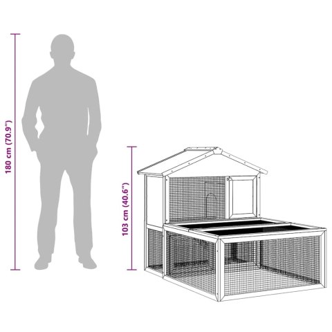 KLATKA DLA KRÓLIKÓW Z WYBIEGIEM DREWNIANA