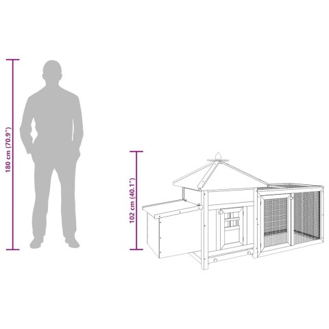 KLATKA DLA KURCZĄT Z GNIAZDEM MOKKA 193X68X104CM LITA JODŁA
