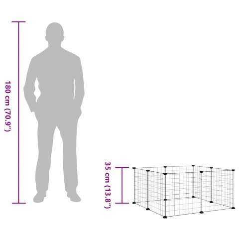KLATKA DLA ZWIERZĄT 8 PANELI CZARNA 35X35CM STALOWA