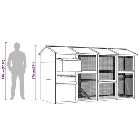KURNIK Z DREWNA 295X163X170CM