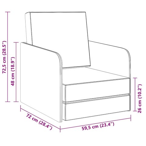 ROZKŁADANY FOTEL CIEMNOSZARY TKANINA
