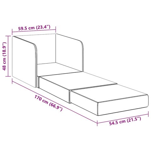 ROZKŁADANY FOTEL CIEMNOSZARY TKANINA