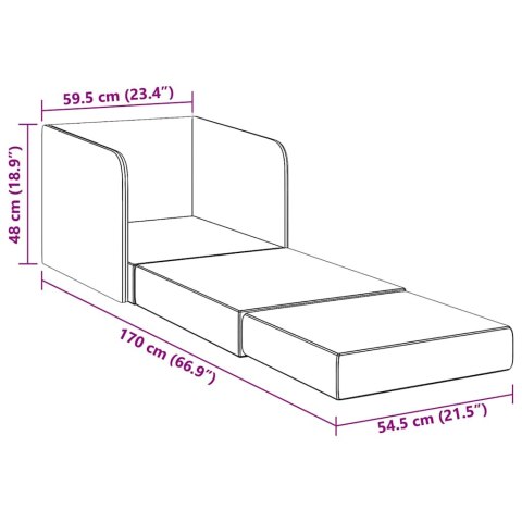 ROZKŁADANY FOTEL JASNOSZARY TKANINA