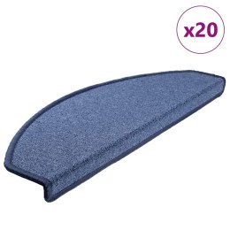 VidaXL Maty na schody 20 szt. 65x24x4 cm niebieskie półokrągłe duże