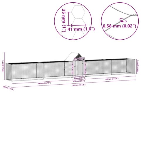 WOLIERA DLA KUR 9X1X1,5M GALWANIZOWANA STAL