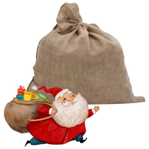 WORKI JUTOWE 5 SZT. 100X110CM NA PREZENTY JUTA DUŻE ŚWIĄTECZNA DEKORACJA