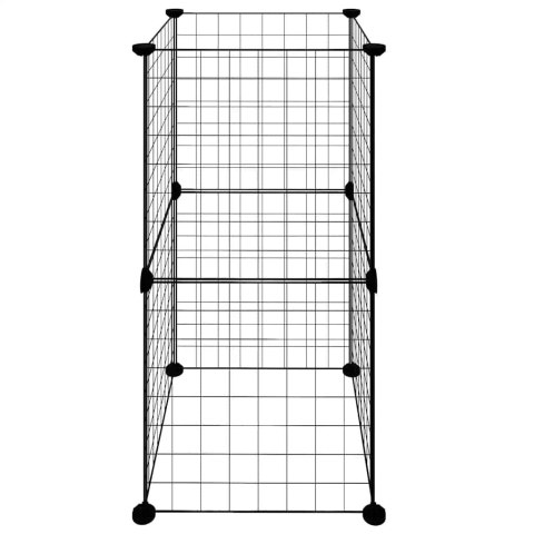 KLATKA DLA ZWIERZĄT 8 PANELI CZARNA 35X35CM STALOWA