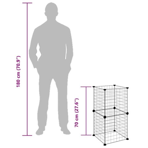 KLATKA DLA ZWIERZĄT 8 PANELI CZARNA 35X35CM STALOWA