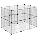 KLATKA DLA ZWIERZĄT Z BRAMKĄ 20 PANELI CZARNA 35X35CM STAL