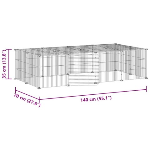 KLATKA DLA ZWIERZĄT Z BRAMKĄ 20 PANELI CZARNA 35X35CM STAL