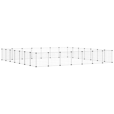 KLATKA DLA ZWIERZĄT Z BRAMKĄ 28 PANELI CZARNA 35X35CM STAL