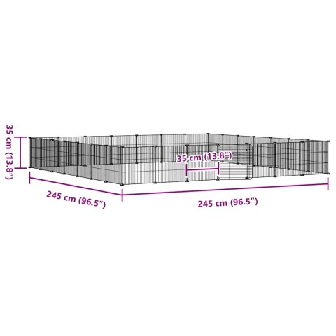 KLATKA DLA ZWIERZĄT Z BRAMKĄ 28 PANELI CZARNA 35X35CM STAL