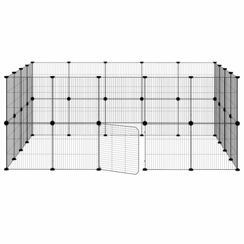 KLATKA DLA ZWIERZĄT Z BRAMKĄ 36 PANELI CZARNA 35X35CM STAL